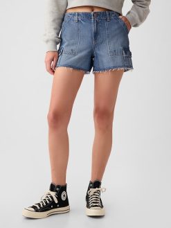 Low Rise Y2K Cargo Denim Shorts