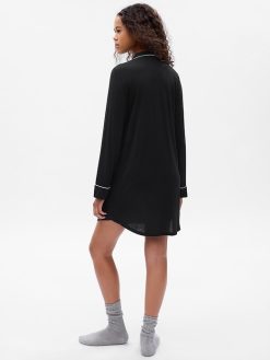 Modal PJ Shirtdress true black 1 247x329 - Modal PJ Shirtdress