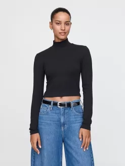 Modern Cropped Mockneck Shirt