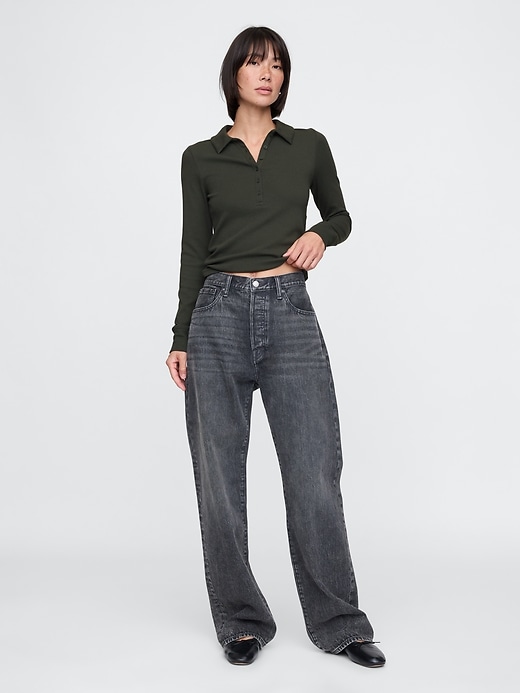 Modern Cropped Polo Shirt Modern Cropped Polo Shirt