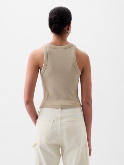 Modern Rib Cropped Halter Top