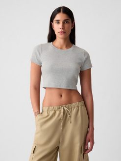 Modern Rib Cropped T-Shirt