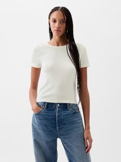 Modern Rib Cropped T-Shirt