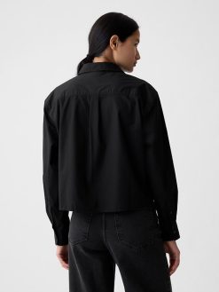 Organic Cotton Poplin Cropped Shirt