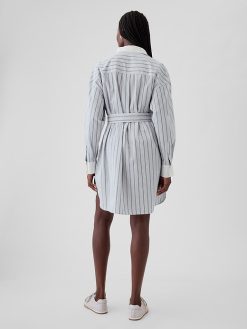 Organic Cotton Striped Mini Shirtdress