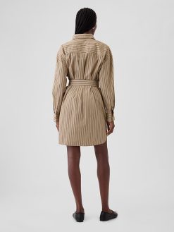 Organic Cotton Striped Mini Shirtdress