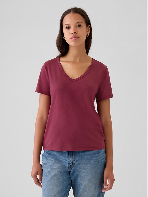 Organic Cotton Vintage V-Neck T-Shirt Organic Cotton Vintage V-Neck T-Shirt