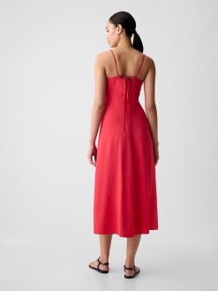 Ruched Slip Midi Dress