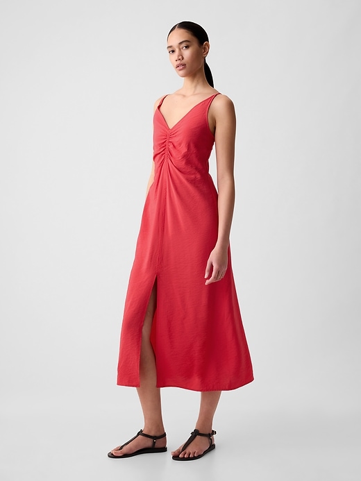 Ruched Slip Midi Dress Ruched Slip Midi Dress