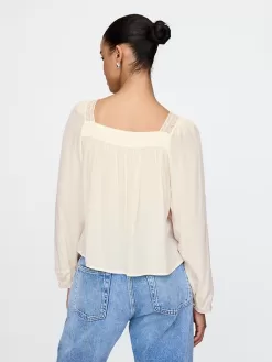 Square-Neck Bow Cropped Top