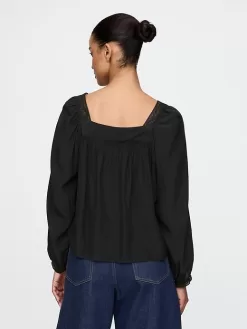 Square-Neck Bow Cropped Top