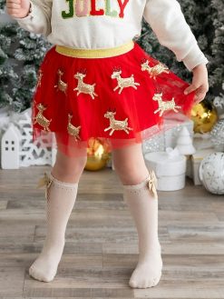 Sweet Wink Reindeer Sequin Holiday Tutu