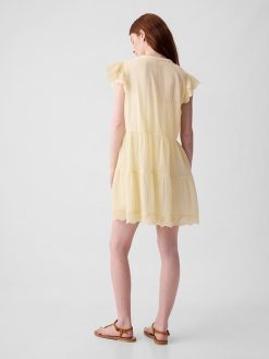 Textured Crinkle Crochet Mini Dress