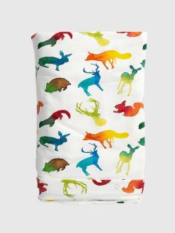 The Gilded Bird Colourful Animals Organic Cotton Toddler Duvet Cover and Pillow Case Set