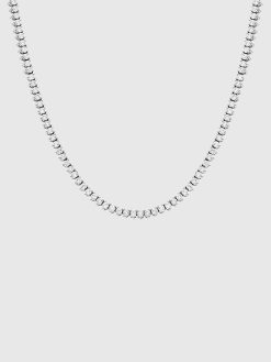 Thin Three Prong Tennis Necklace