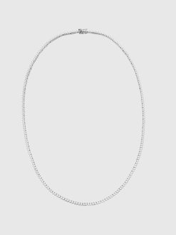 Thin Three Prong Tennis Necklace
