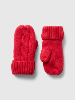 Toddler CashSoft Cable-Knit Mittens
