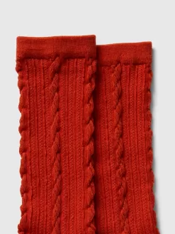 Twisted-Knit Crew Socks