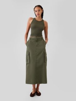 Utility Cargo Midi Skirt
