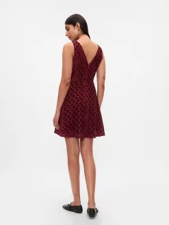 Velvet Floral Mini Dress