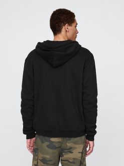 Vintage Soft Waffle-Lined Zip Hoodie