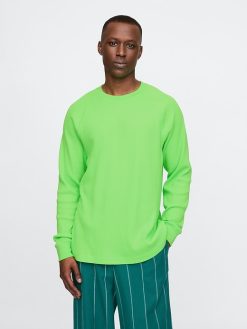 Waffle-Knit Raglan T-Shirt